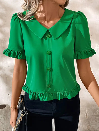 Foteini - Elegant Short Sleeve Blouse