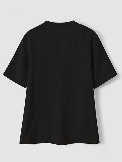 Sharron - Elegant V-Neck Blouse With Button Up