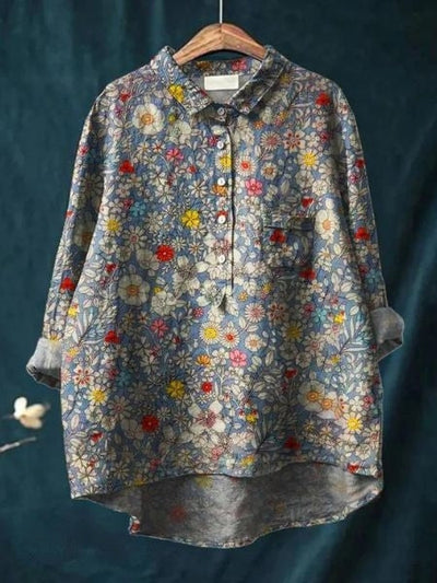 SERAPHINA I RETRO-FLOWER BLOUSE