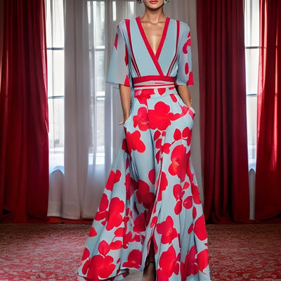 Evie - Elegant Dress With Flower Pattern