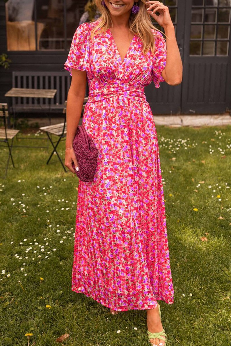 Harlow - Cute floral Maxi Dress with V-neck