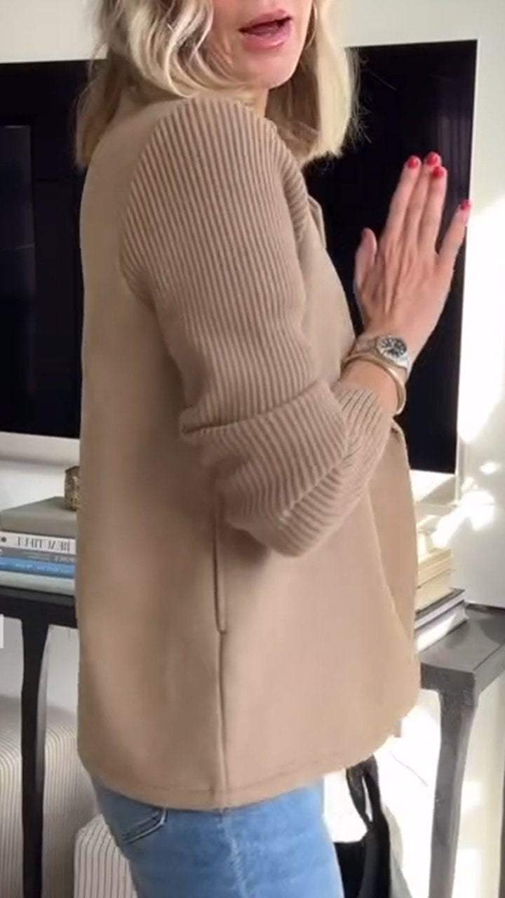 Lenora™ - Premium Chic Knit-Sleeve Blazer