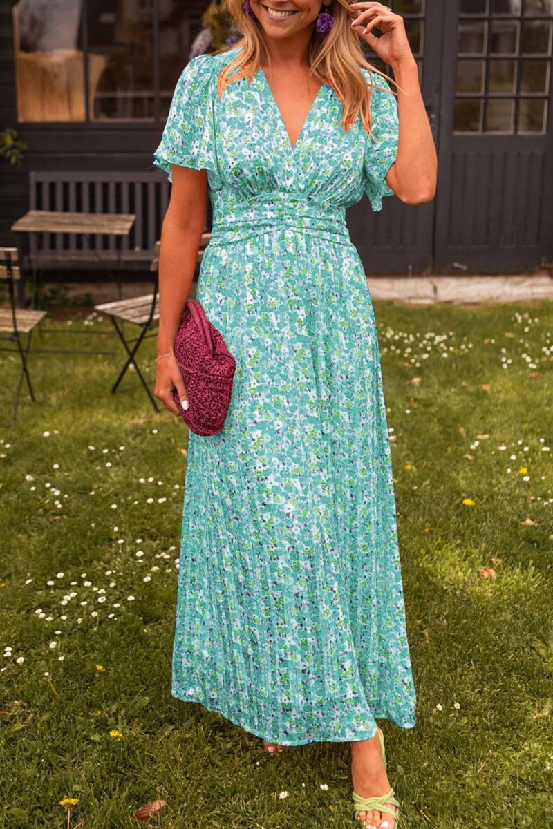 Harlow - Cute floral Maxi Dress with V-neck