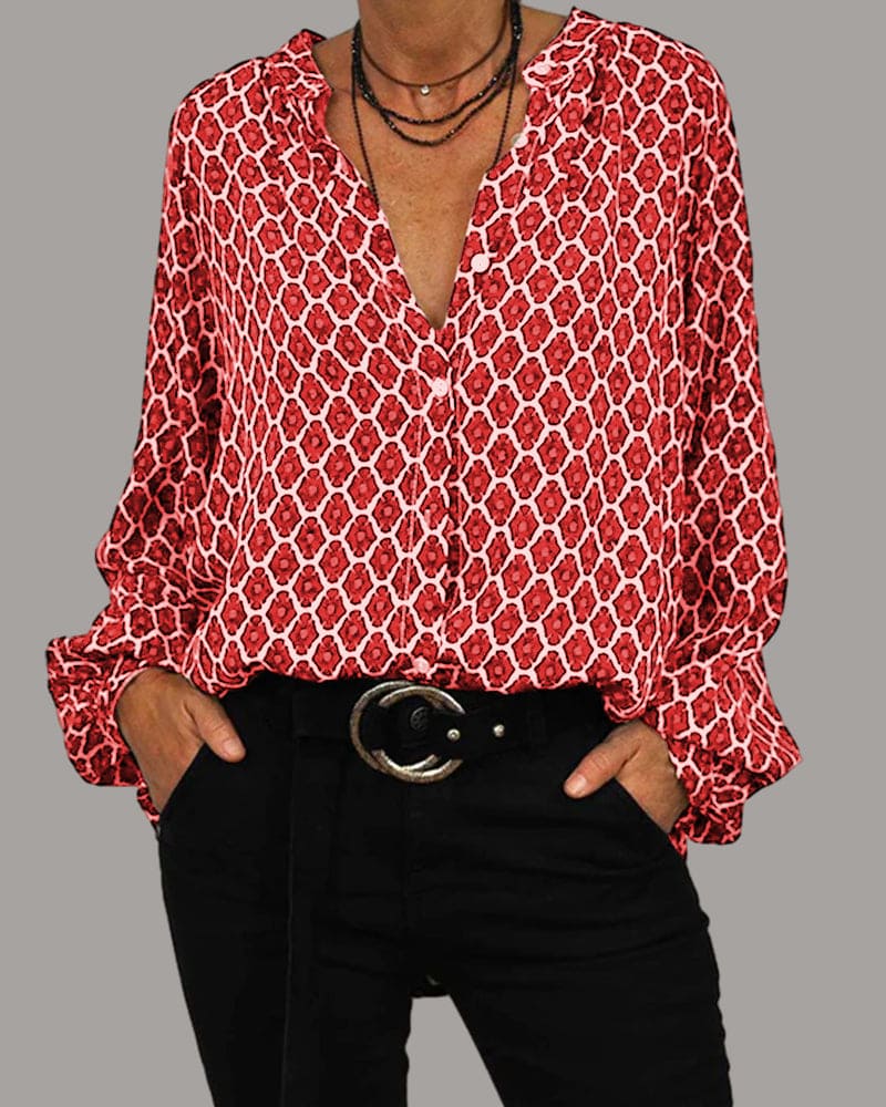 EDWINA I GEOMETRIC BLOUSE
