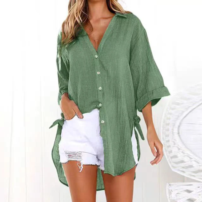 Long Shirt with Ties on the Sides