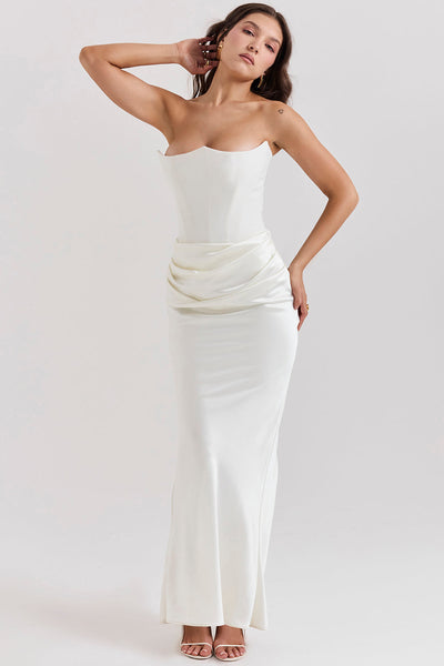 Paloma - Elegant Satin Strapless Maxi Dress