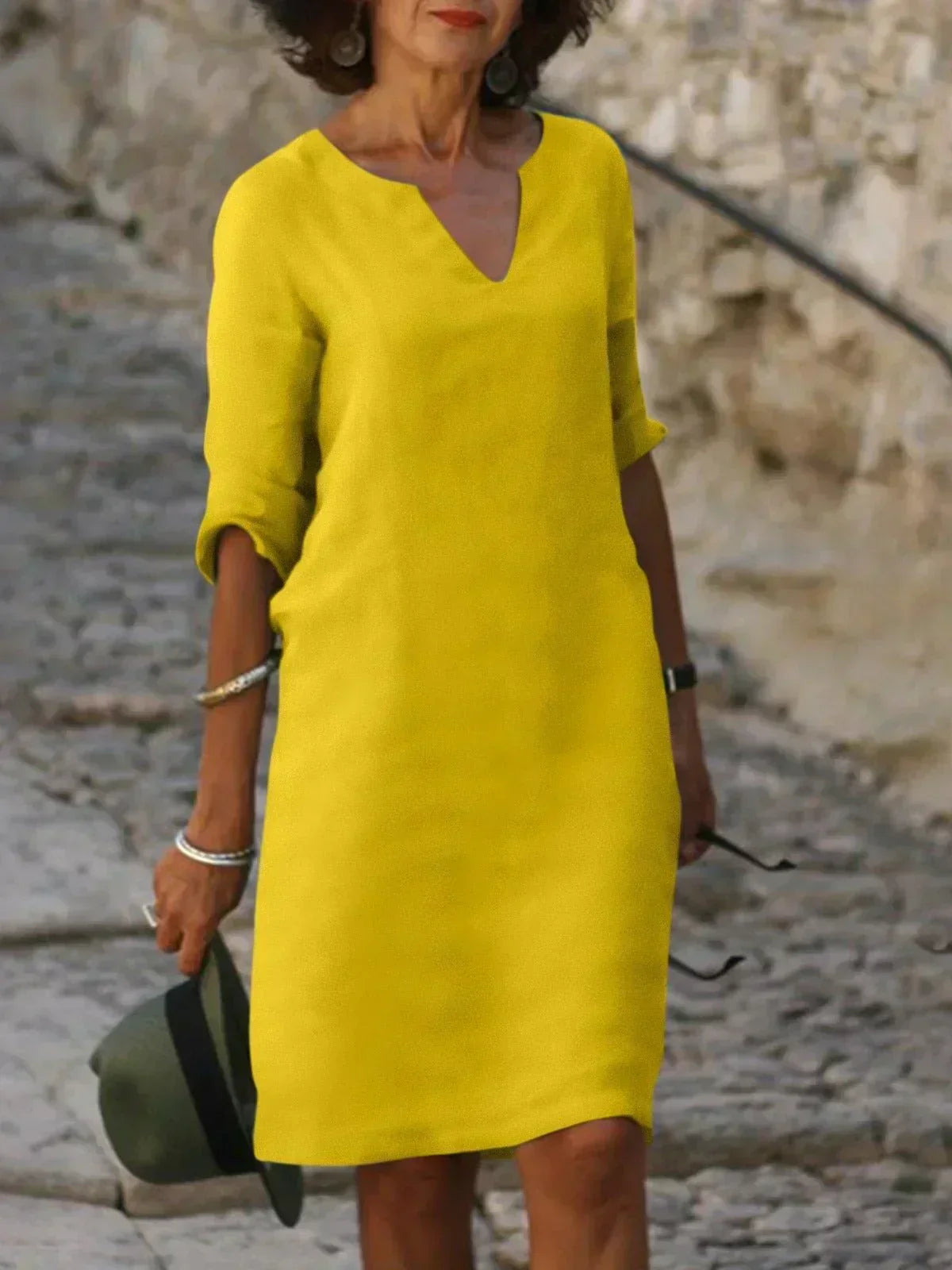 Sophia | Casual V-Neck Midi Dress