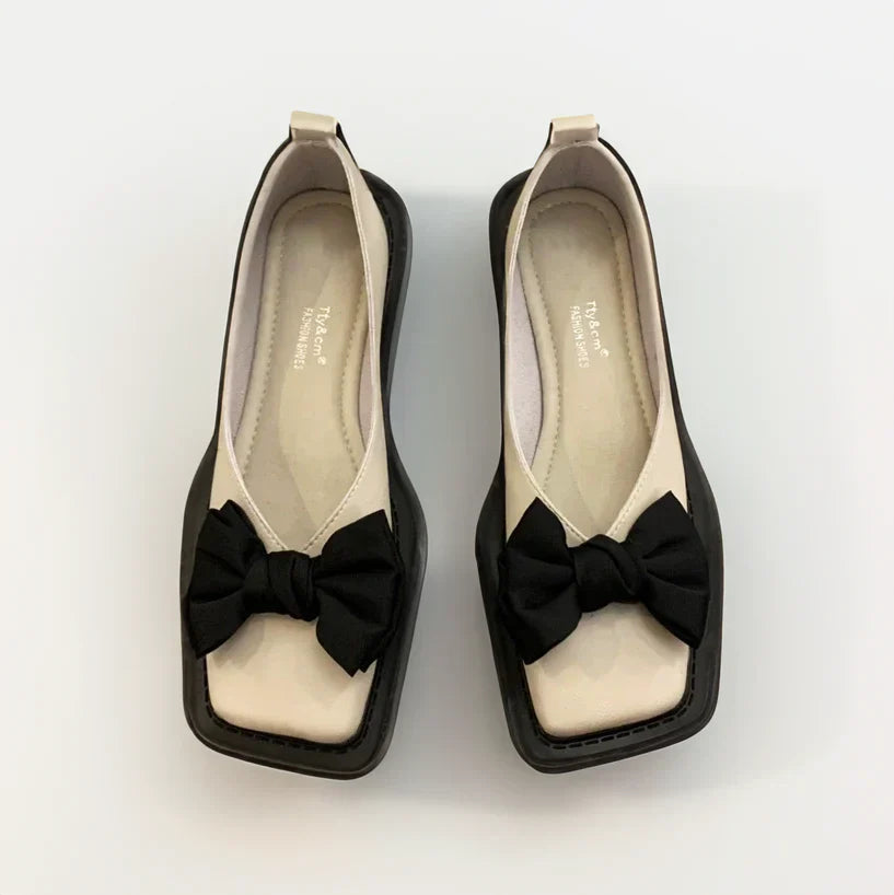 Lucia | Stylish Bow Detail Houndstooth Flats