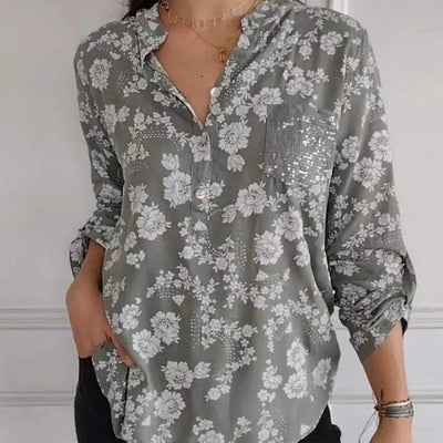 FRIEDLINDE I LONG-SLEEVED FLOWERED BLOUSE