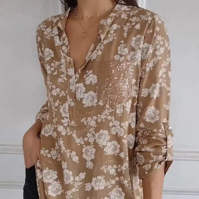 FRIEDLINDE I LONG-SLEEVED FLOWERED BLOUSE