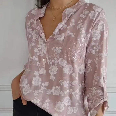 FRIEDLINDE I LONG-SLEEVED FLOWERED BLOUSE