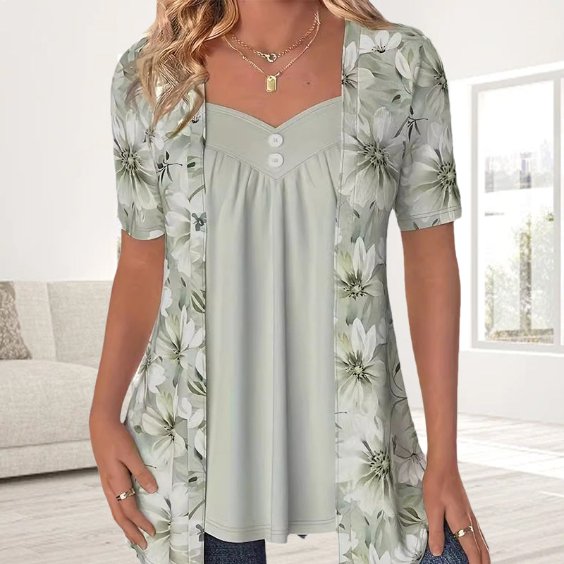 NORBERTHA - FASHIONABLE FLOWER BLOUSE