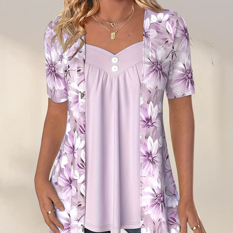 NORBERTHA - FASHIONABLE FLOWER BLOUSE
