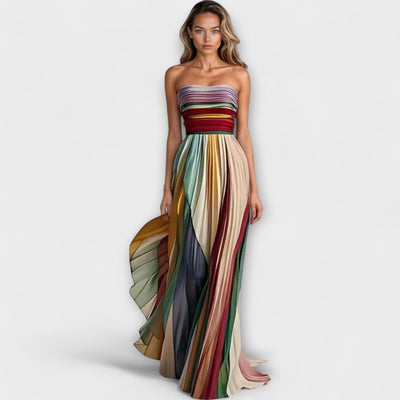 Pamela | Pleated Colorful Maxi Dress