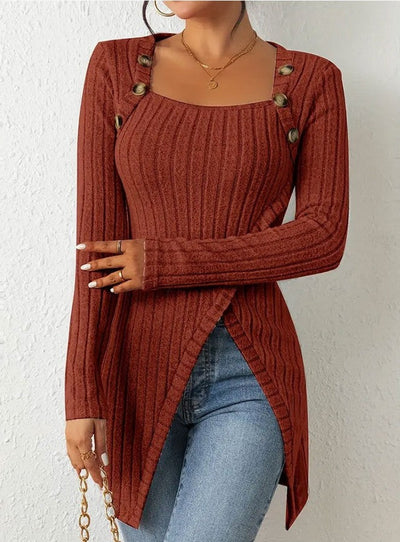 WANDA I ASYMMETRICAL KNIT TOP