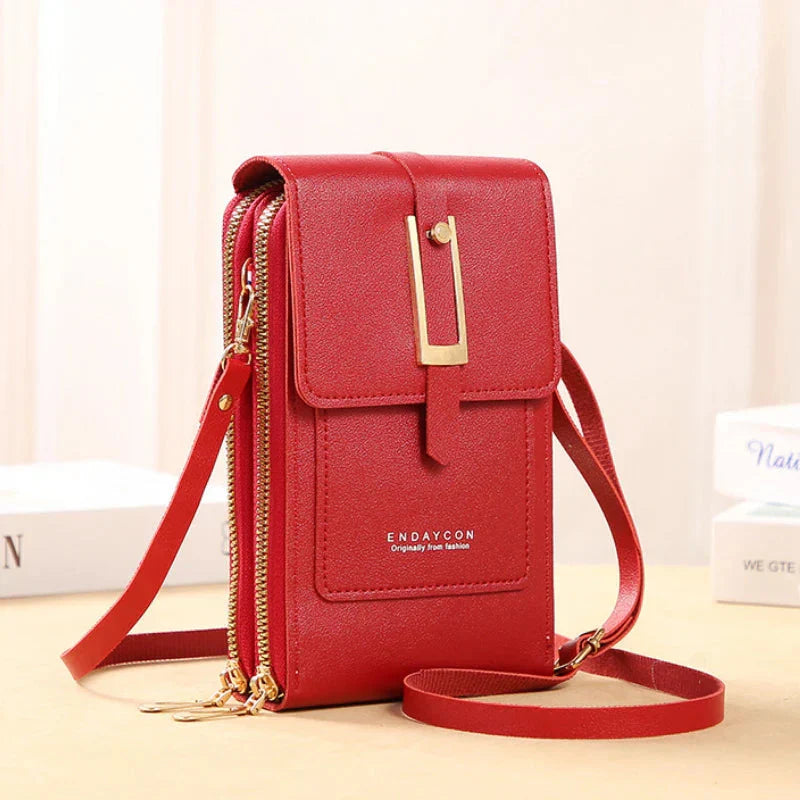 Leather Cell Phone Crossbody Bag