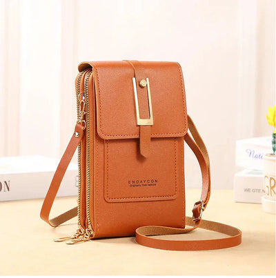 Leather Cell Phone Crossbody Bag
